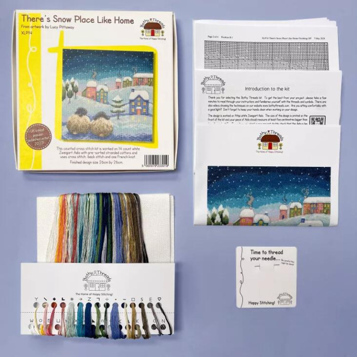 XLP14 Bothy Threads Набір для вишивки хрестиком - Немає місця кращого за дім There's Snow Place Like Home 26х26 см, Aida 14
