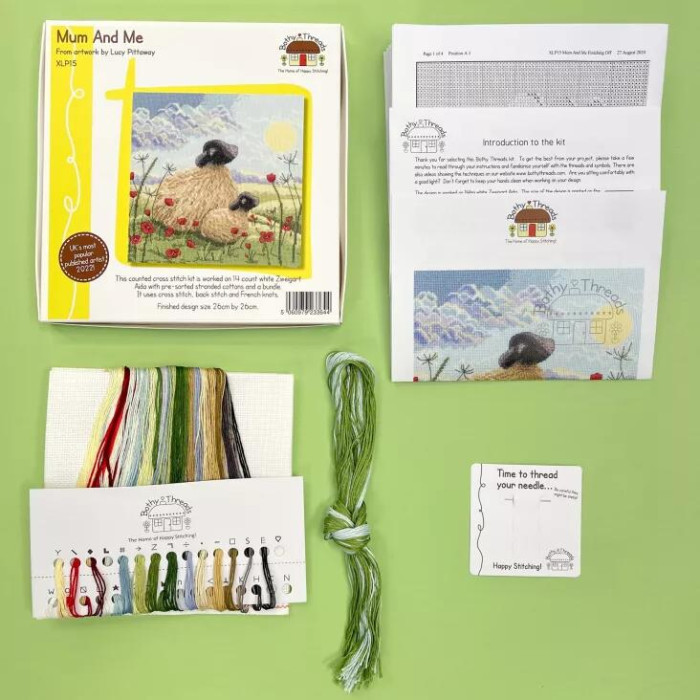 XLP15 Bothy Threads Набір для вишивки хрестиком - Мама і я Mum And Me 26х26 см, Aida 14