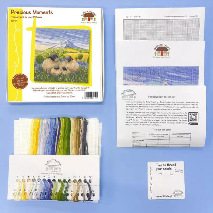 XLP17 Bothy Threads Набір для вишивки хрестиком - Дорогоцінні моменти Precious Moments 26х26 см, Aida 14