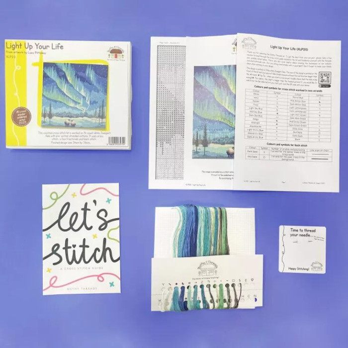XLP20 Bothy Threads Набір для вишивки хрестиком - Освіти своє життя Light Up Your Life 26х26 см, Aida 14