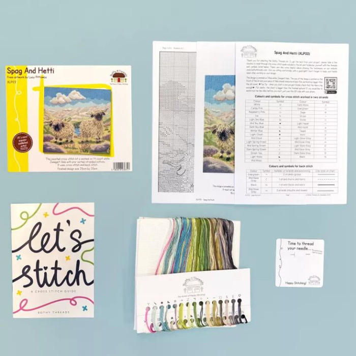 XLP22 Bothy Threads Набір для вишивки хрестиком - Спаг та Хетті Spag And Hetti 26х26 см, Aida 14