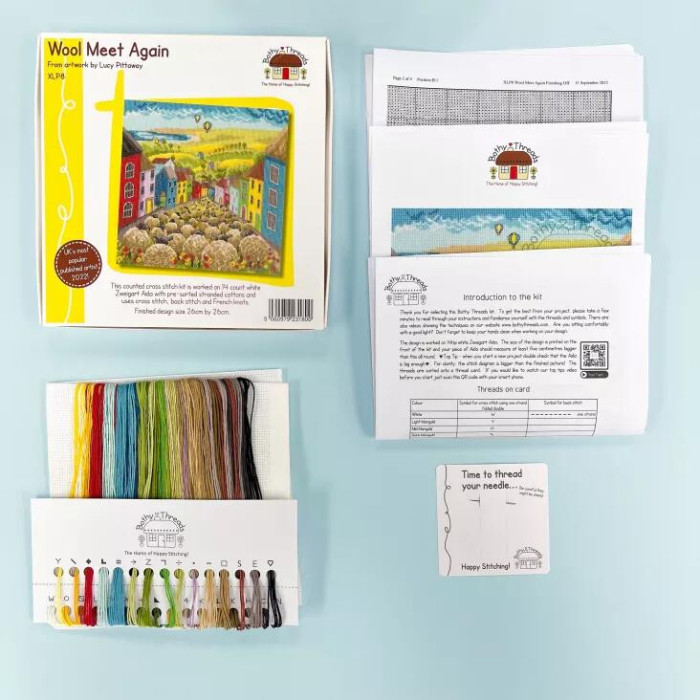XLP8 Bothy Threads Набір для вишивки хрестиком - Нова зустріч Wool Meet Again 26х26 см, Aida 14