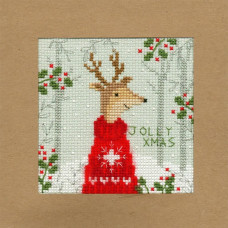 XMAS12 Різдвяна листівка. Різдвяний олень. Bothy Threads. Набір для вишивки хрестиком