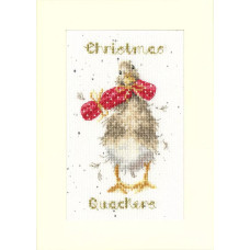 XMAS48E Bothy Threads Набір для вишивки хрестиком - Різдвяні кряки Christmas Quackers Card 16x10 см, Evenweave №32
