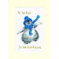 XMAS55E Bothy Threads Набір для вишивки хрестиком - Зимова країна чудес Winter Wonderland Card 16x10 см, Evenweave №32
