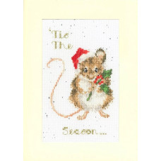 XMAS56E Bothy Threads Набір для вишивки хрестиком - Це сезон Tis The Season Card 16x10 см, Evenweave №32