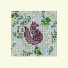XMAS59 Bothy Threads Набір для вишивки хрестиком - Скандинавська лисиця Scandi Fox Card 10x10 см, Aida 16