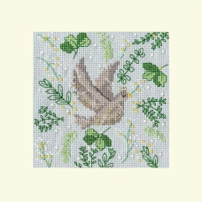 XMAS60 Bothy Threads Набір для вишивки хрестиком - Скандинавський голуб Scandi Dove Card 10x10 см, Aida 16