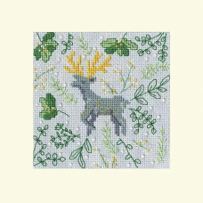 XMAS62 Bothy Threads Набір для вишивки хрестиком - Скандинавський олень Scandi Deer Card 10x10 см, Aida 16