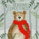 XMAS9 Різдвяна листівка. Різдвяний ведмідь. Bothy Threads. Набір для вишивки хрестиком