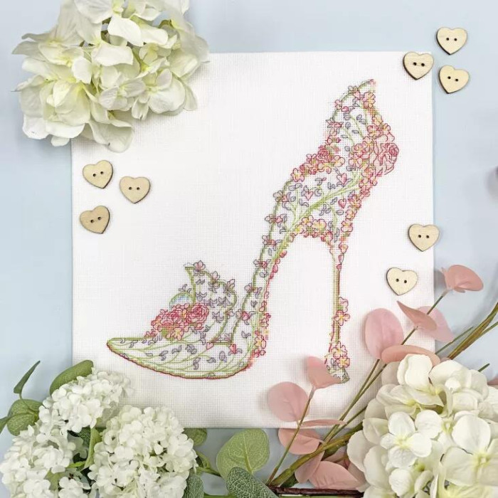 XSK11 Bothy Threads Набір для вишивки хрестиком - Весільний Wedding Slipper 26x27 см, Aida 14