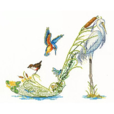 XSK2 Bothy Threads Набір для вишивки хрестиком - Вздовж берега річки Along The Riverbank 22x27 см, Aida 16