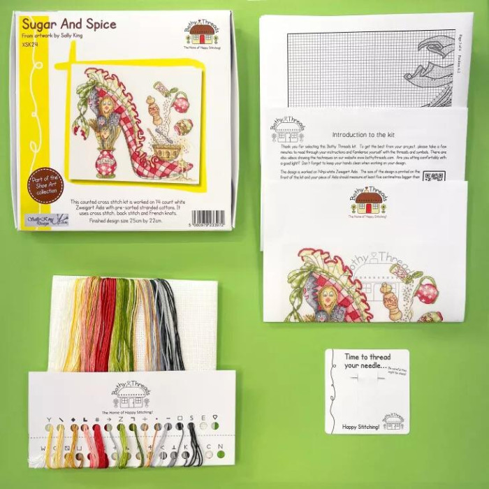 XSK24 Bothy Threads Набір для вишивки хрестиком - Цукор та спеції Sugar And Spice 25х22 см, Aida 14