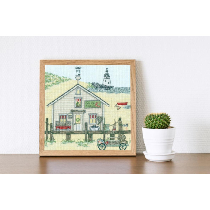 XSS14 Bothy Threads Набір для вишивки хрестиком - Креветкова хатина Shrimp Shack 26x26 см, Aida 14