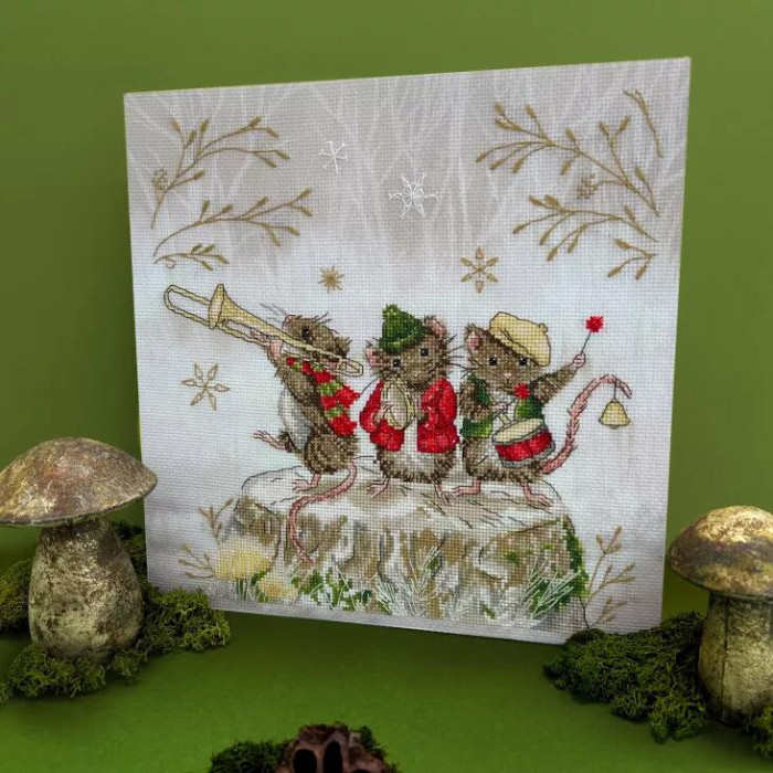 XSS24 Bothy Threads Набір для вишивки хрестиком - Веселі музиканти Merry Music Makers 26x26 см, Aida 14