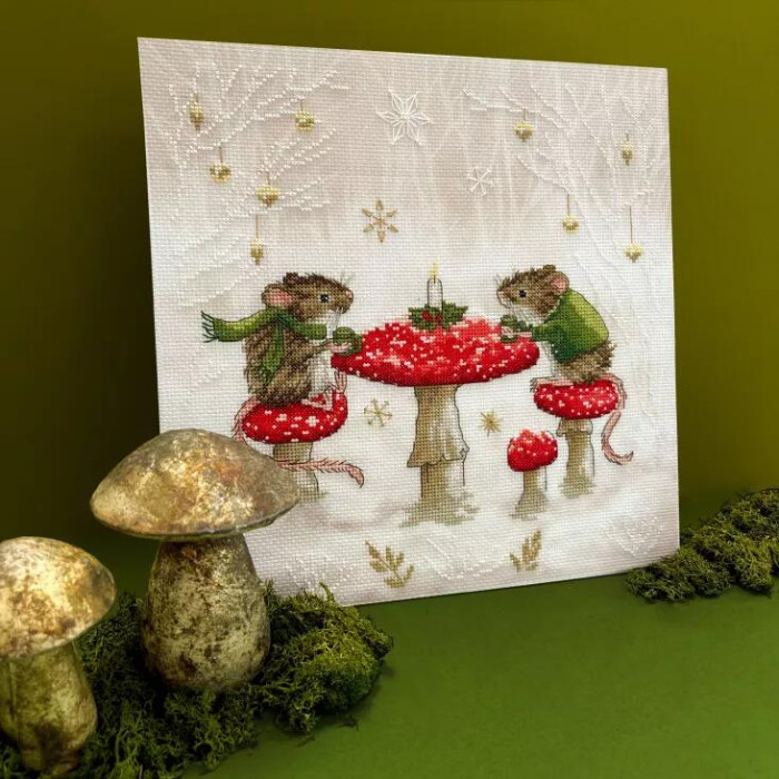 XSS26 Bothy Threads Набір для вишивки хрестиком - Ласощі Toadstool Treats 26х26 см, Aida 14