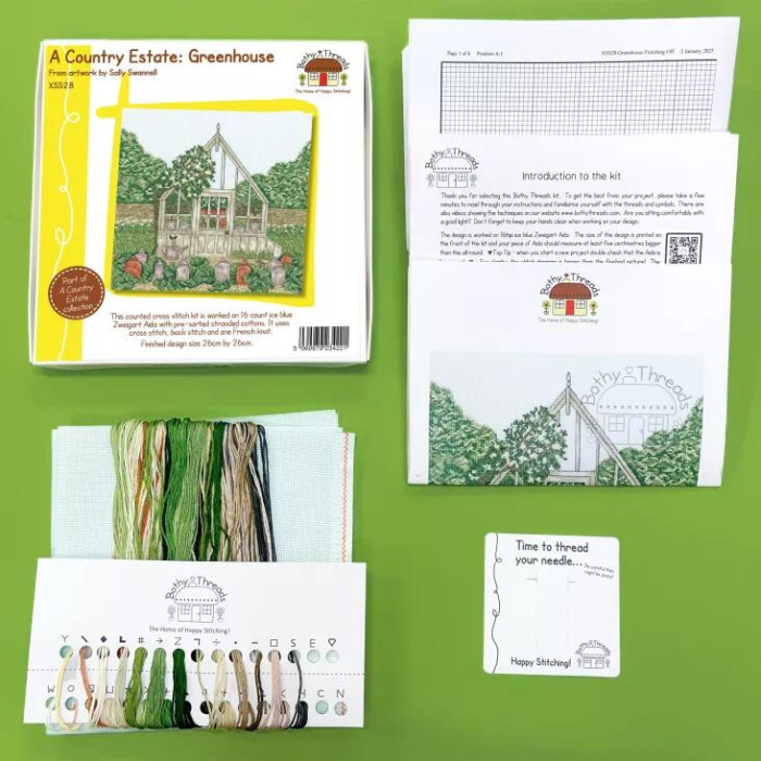 XSS28 Bothy Threads Набір для вишивки хрестиком - Теплиця Greenhouse 26x26 см, Aida 16
