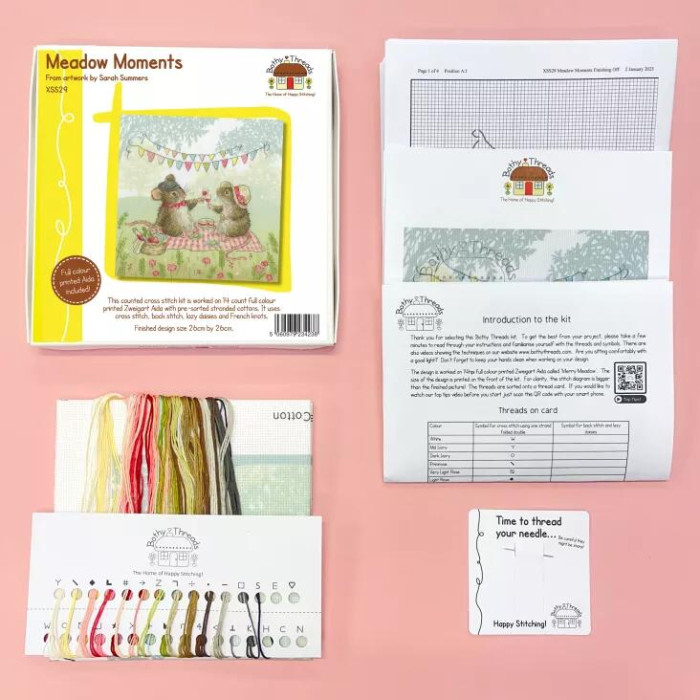 XSS29 Bothy Threads Набір для вишивки хрестиком - Лугові моменти Meadow Moments 26x26 см, Aida 14
