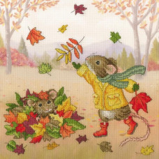 XSS32 Bothy Threads Набір для вишивки хрестиком - Осінні друзі Fall Friends 26x26 см, Aida 14