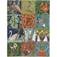 XX12 Bothy Threads Набір для вишивки хрестиком - 12 днів Різдва 12 Days of Christmas 31x42 см, Aida 14