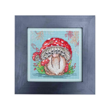 YuMI_001 Voloshka Набір для вишивки хрестом та бісером YuMI - Кузьміч 12,7x12,7 см, Aida 14 ct пластикова