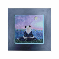 YuMI_002 Voloshka Набір для вишивки хрестом та бісером YuMI - Панда дзен 12,7x12,7 см, Aida 14 ct пластикова
