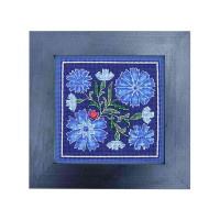 YuMI_008 Voloshka Набір для вишивки хрестом та бісером YuMI - Волошки 12,7x12,7 см, Aida 14 ct пластикова
