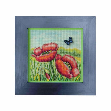 YuMI_021 Voloshka Набір для вишивки хрестом та бісером YuMI - Літня спека 12,7x12,7 см, Aida 14 ct пластикова
