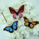 YuMI_053W Voloshka Набір для вишивки хрестом та бісером по дереву YuMI - Фігурка Червоний Метелик 12,5х10,5 см