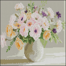 YZ3030-04 Strateg Алмазна мозаїка - Світлий букет, 30x30 см (круглі, на підрамнику, Стратег)