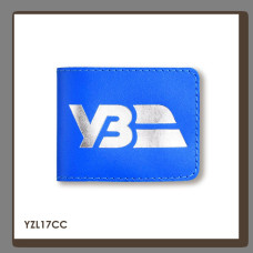 YZL17CC Babylon Обкладинка для посвідчення Укрзалізниця з логотипом 8,5x11 см блакитна, срібне тиснення, шкіра
