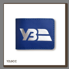 YZL5CC Babylon Обкладинка для посвідчення Укрзалізниця з логотипом 8,5x11 см синя, срібне тиснення, шкіра