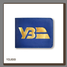 YZL5DD Babylon Обкладинка для посвідчення Укрзалізниця з логотипом 8,5x11 см синя, золоте тиснення, шкіра