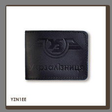 YZN1EE Babylon Обкладинка для посвідчення Укрзалізниця класична 11x8,5 см чорна, чисте тиснення, шкіра