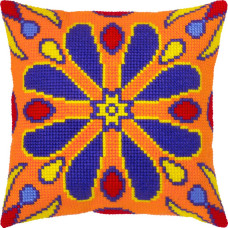 Z116 Чарівниця Набір для вишивки друкованим хрестиком - Подушка Карнавал 40x40 см, страмін (схема на канві)