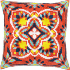 Z117 Чарівниця Набір для вишивки друкованим хрестиком - Подушка Гармонія сонця 40x40 см, страмін (схема на канві)