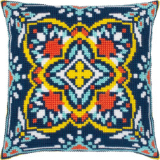 Z119 Чарівниця Набір для вишивки друкованим хрестиком - Подушка Гармонія ночі 40x40 см, страмін (схема на канві)