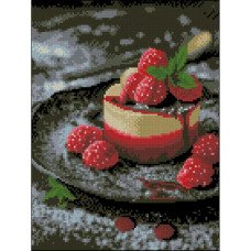 ZAV3040-56 Strateg Алмазна мозаїка - Малиновий десерт, 30x40 см (круглі, на підрамнику, Стратег)