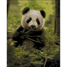 ZAV4050-48 Strateg Алмазна мозаїка - Пухнаста панда, 40x50 см (круглі, на підрамнику, Стратег)
