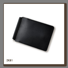 ZKB1 Babylon Затискач базовий для купюр та карток 12x8x1 см чорний, шкіра