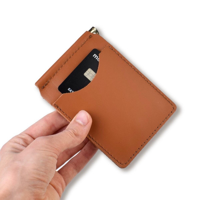 ZKB15 Babylon Затискач базовий для купюр та карток 12x8x1 см теракотовий, шкіра