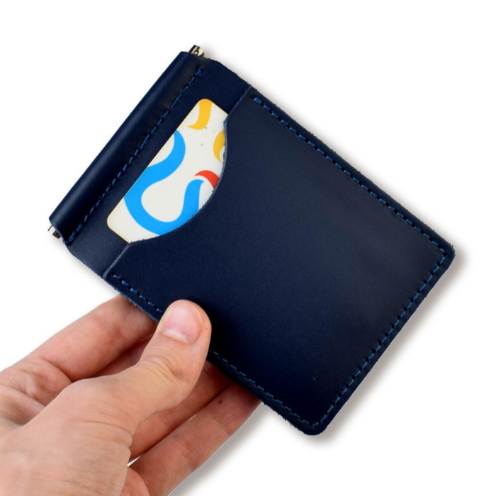 ZKB5 Babylon Затискач базовий для купюр та карток 12x8x1 см синій, шкіра