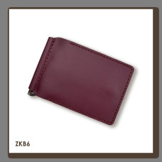 ZKB6 Babylon Затискач базовий для купюр та карток 12x8x1 см бордовий, шкіра