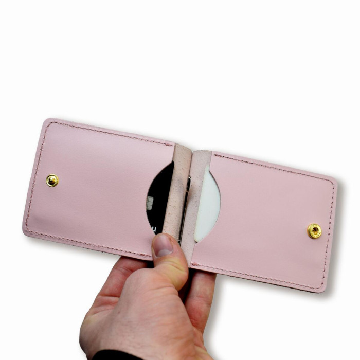 ZKG12 Babylon Затискач для купюр та карток з гербом 12x8x1 см рожевий, шкіра