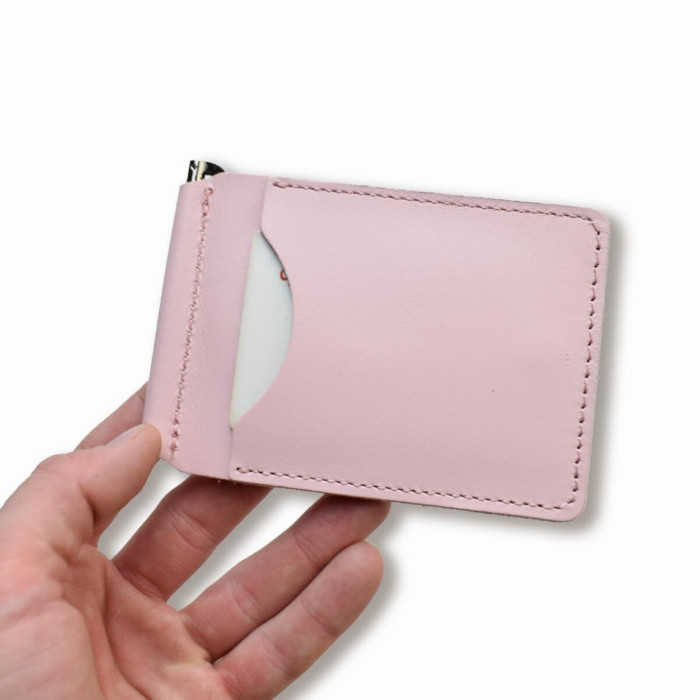 ZKG12 Babylon Затискач для купюр та карток з гербом 12x8x1 см рожевий, шкіра