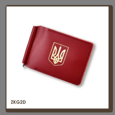 ZKG2D Babylon Затискач для купюр та карток з гербом 12x8x1 см червоний, шкіра