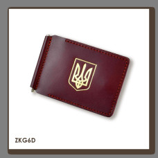 ZKG6D Babylon Затискач для купюр та карток з гербом 12x8x1 см бордовий, шкіра