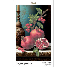 ЗН047ан3251 Золота підкова Заготовка для вишивки бісером - Східні гранати 32x50,5 см (схема на штучному шовку)