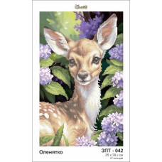 ЗТ042ан2540 Золота підкова Заготовка для вишивки бісером - Оленятко 25x39.5 см (схема на штучному шовку)