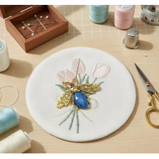 CD-006с Classic Design Магнітний тримач для голок - Бджілка, колір синій 4,7х3,5 см